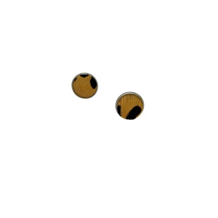 earrings stud steel silver leopar24